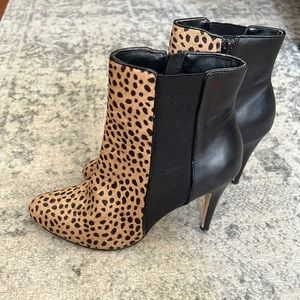White House Black Market calf hair booties